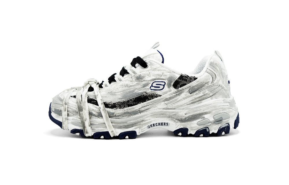 Skechers D'LITES 1.0 Vintage Huichao-Schrödinger's Cow Height Increasing Coverage Low-Top Chunky Sneakers Women's