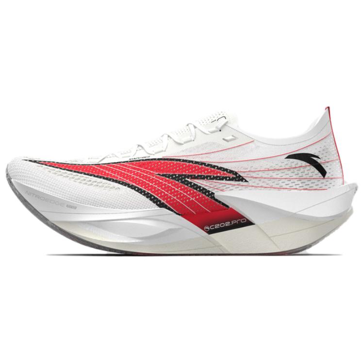 Anta C202 6.0 PRO Cushioned Slip Resistant Abrasion Resistant Low Top Carbon Plate Running Shoes Men's White Red