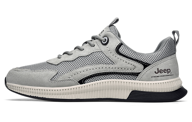 Jeep Cushioning Anti-Slip Wear-Resistant Breathability Low-Top Casual Shoes Men's Gray