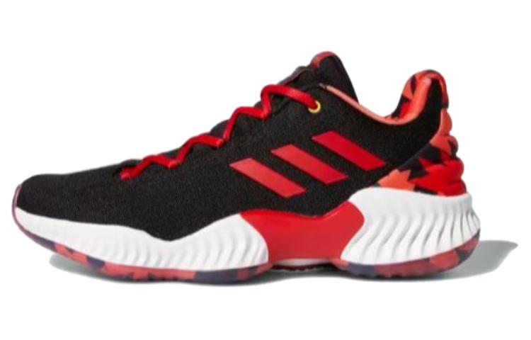 Adidas Pro Bounce 2018 Durable Breathable Low-Top Running Shoes Unisex Black Red