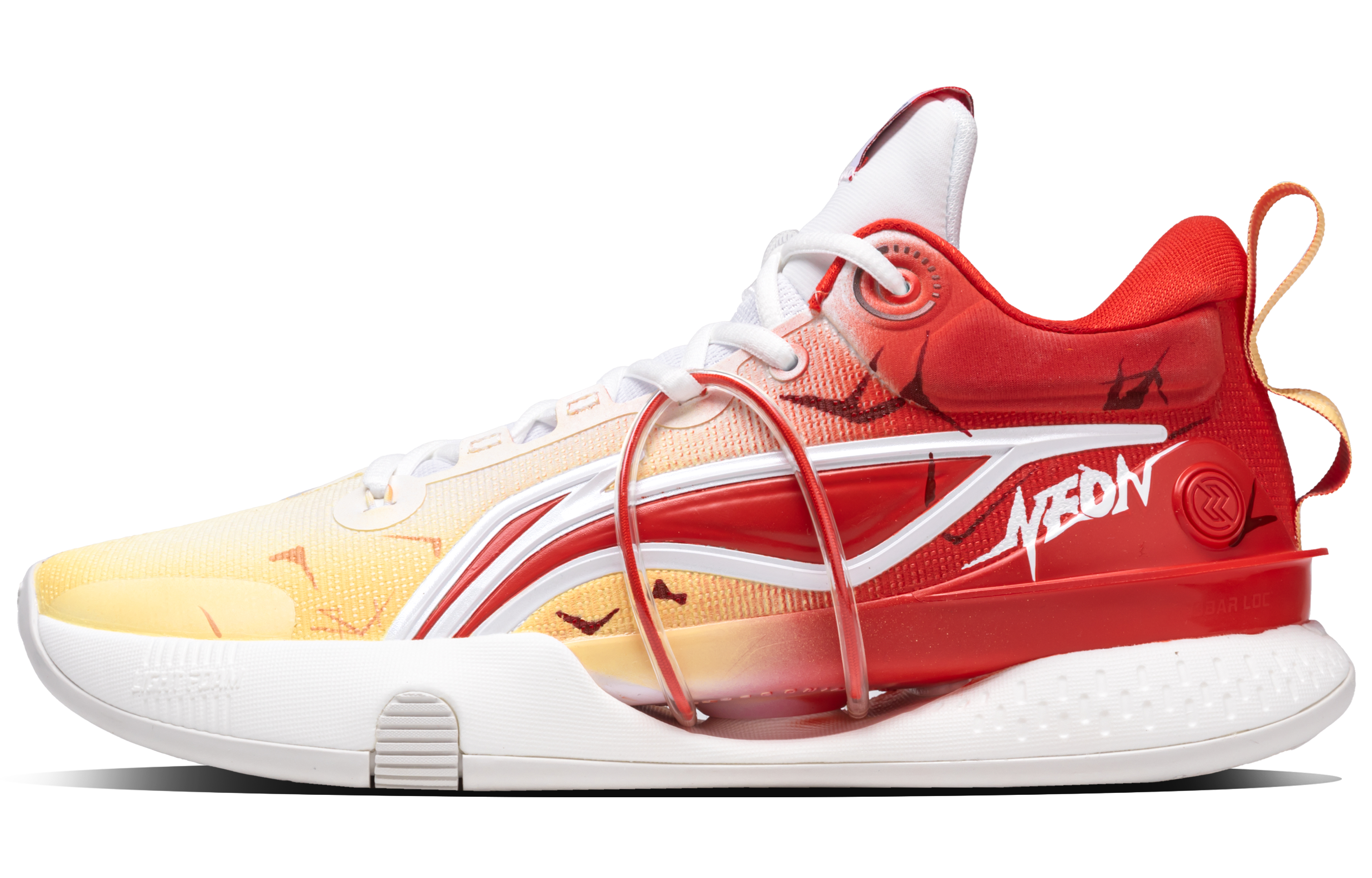 LiNing Speed 8 Premium Cushioning, Wear Resistant Low Top Basketball Shoes Men's Red Yellow