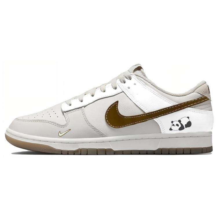 Nike Dunk Vibrant Double Hooks Tarepanda Cat Anti-Slip Wear-Resistant Low-Top Skateboard Shoes Men's Brown White