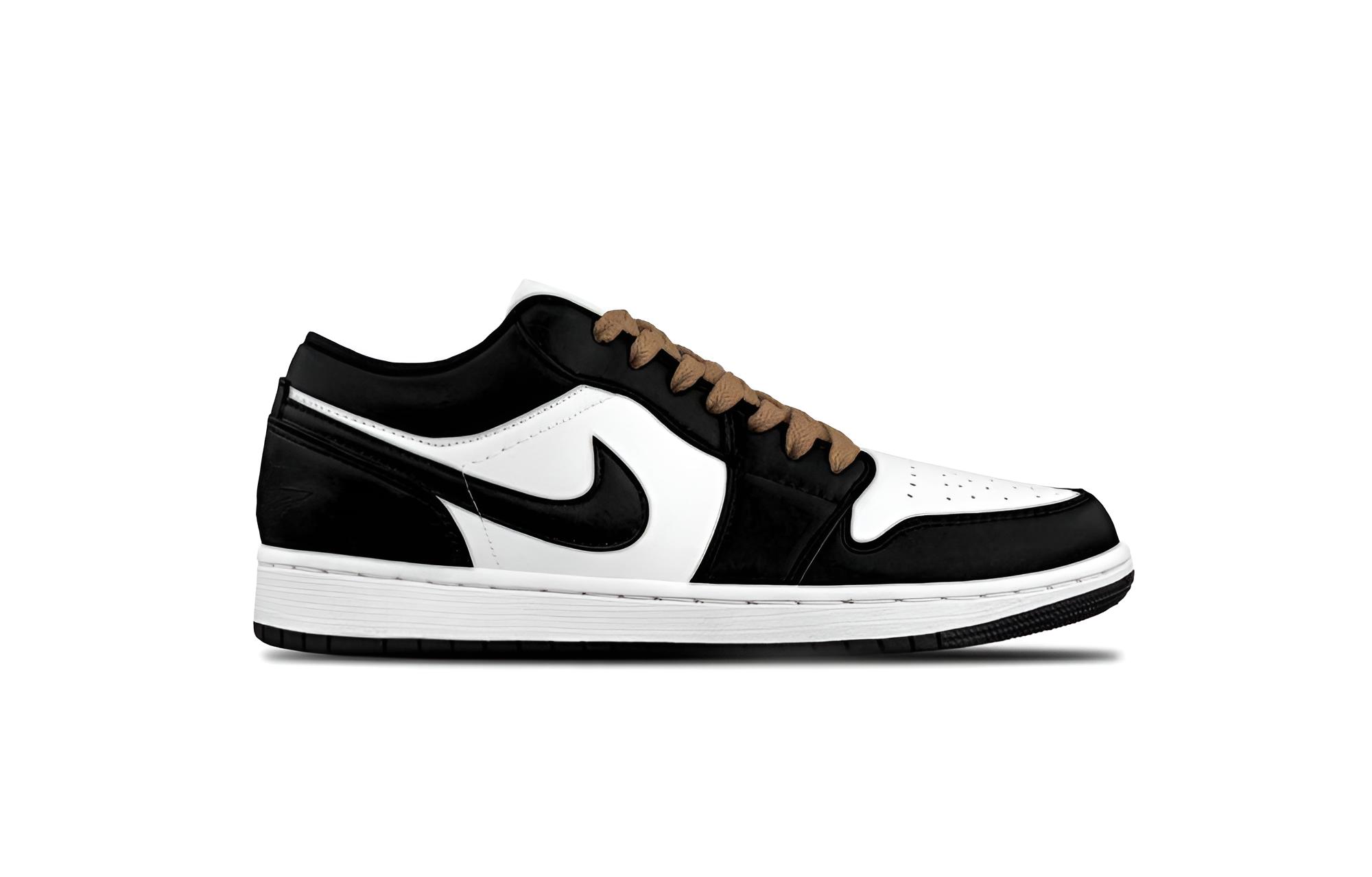 Jordan Air Jordan 1 Brown Cloud Abrasion Resistant Low top Vintage Basketball Shoes Unisex Black White