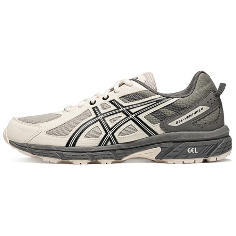 Asics Gel-Venture 6 Cushioning Breathable Rebound Low-Top Running Shoes Men's Gray Green White