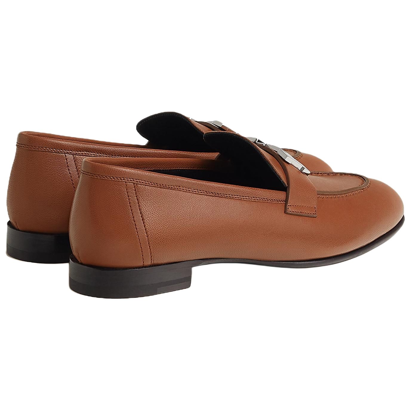 HERMES Paris Loafers Women's Dark Brown
