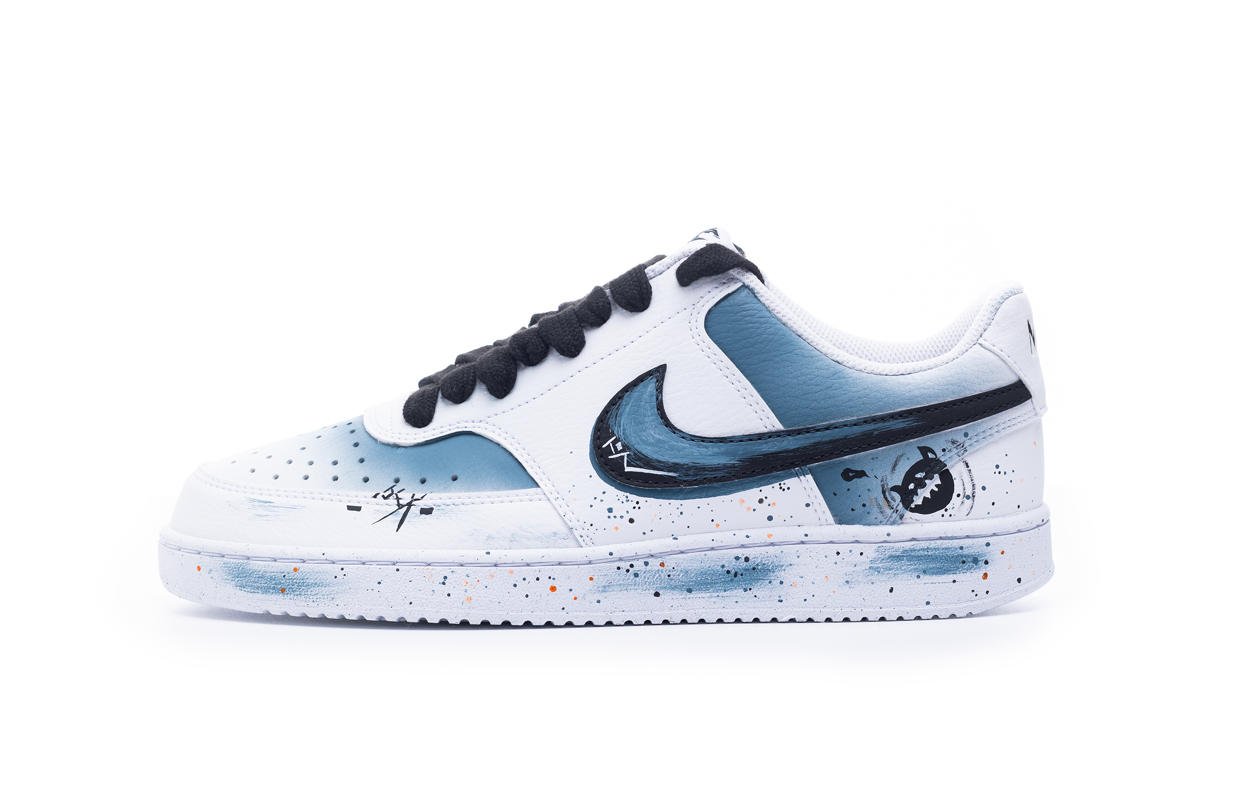 Nike Court Lite Gradient Red Eye Slip-Resistant Water-Resistant Low-Top Skateboard Shoes Men's White