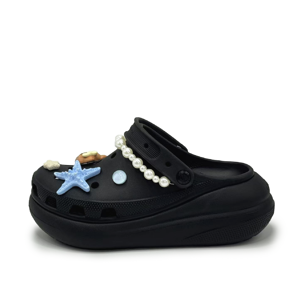 Crocs Crush Clog Beach Kitten Clogs Women's Black