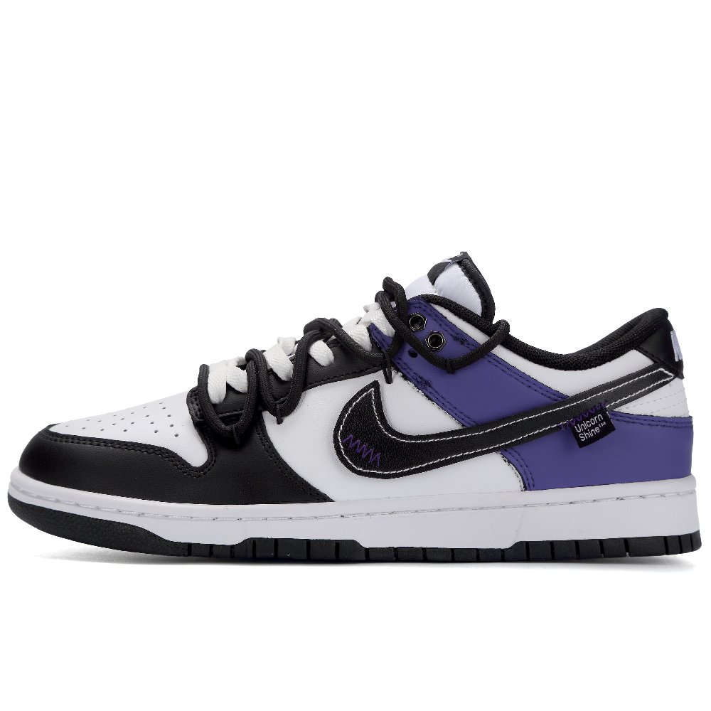 Nike Dunk Minimalist Purple Abrasion Resistant Low Top Skateboard Shoes Unisex Black Purple