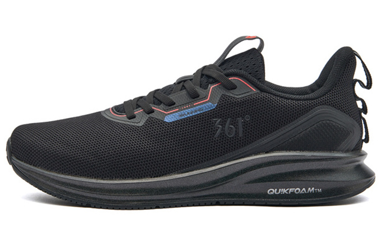 361° Wear-Resistant Cushioning Lightweight Low-Top Running Shoes Men's Black Red