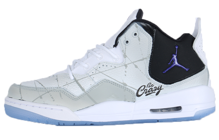 Jordan Courtside 23 Cushioned Slip-Resistant Mid-Top Vintage Basketball Shoes Men's Black White