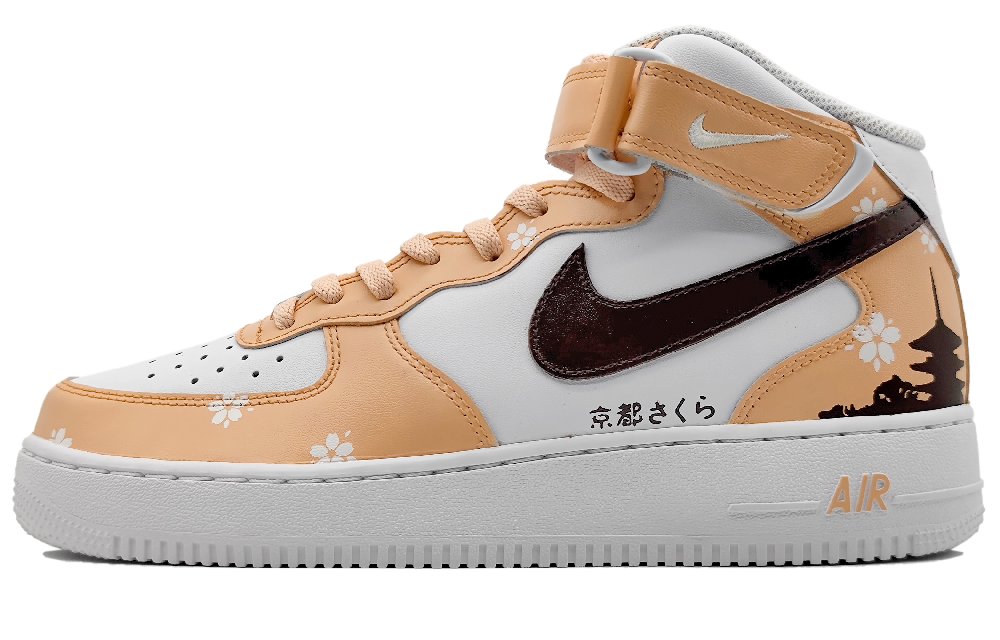 Nike Air Force 1 '07 Air Force 1 Mid-Top Skateboard Shoes Men's White Yellow