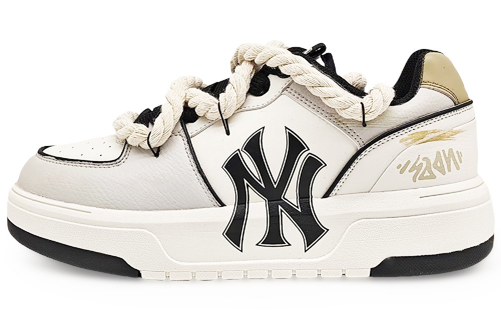 MLB Chunky Liner Abrasion Resistant Low Top Skateboard Shoes Unisex White Gray
