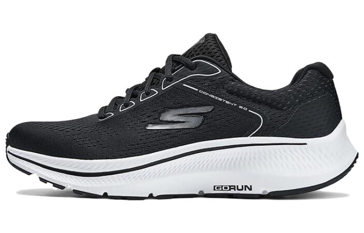 Skechers Go Run Consistent 2.0 Wear-resistant And Lightweight Low-Top Casual Shoes Men's Black White
