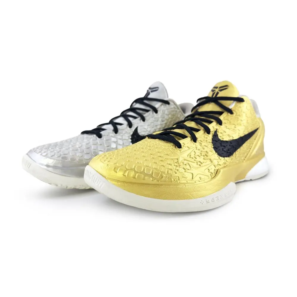 Nike Zoom Kobe 6 'All Star 2.0' Cushioning, Wear Resistant Low top Basketball Shoes Men's Gold And Silver