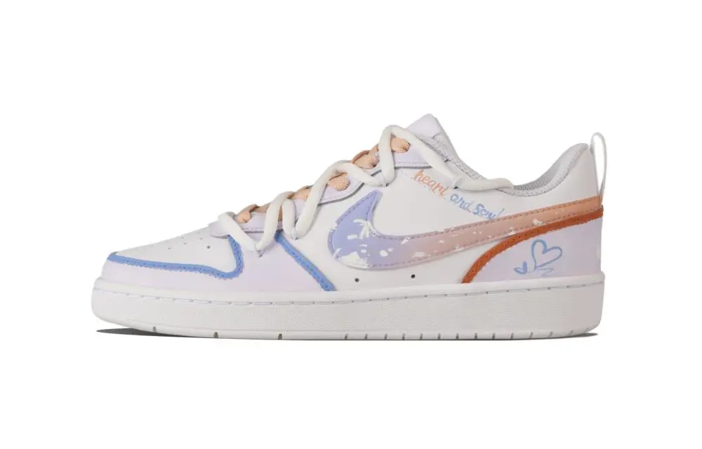 Nike Court Vision 1 Blue Pink Tide Abrasion Resistant Low Top Skateboard Shoes Unisex Blue Purple