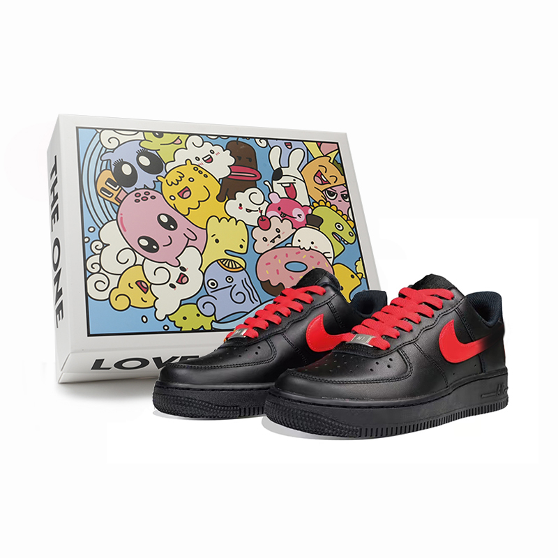 Nike Air Force 1 Slip Resistant Cushioning Low Top Skateboard Shoes Unisex Red