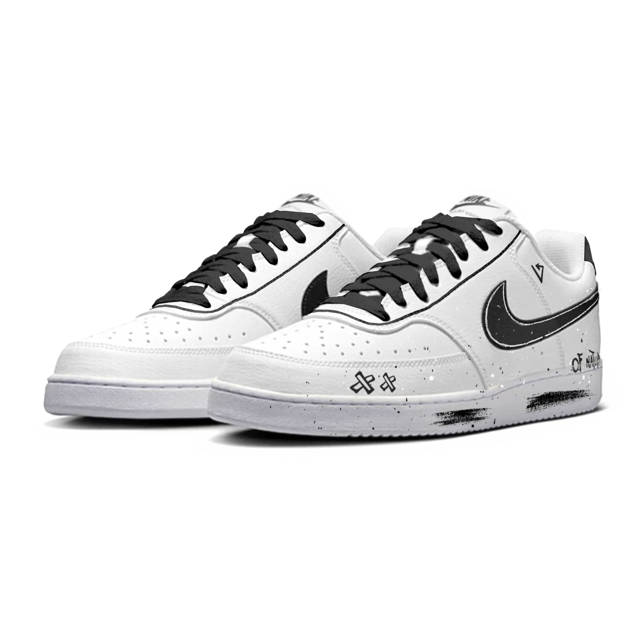Nike Court Vision 1 Low Top Skateboard Shoes Men's Black White купить в интернет-магазине Yoocart с быстрой доставкой по России.