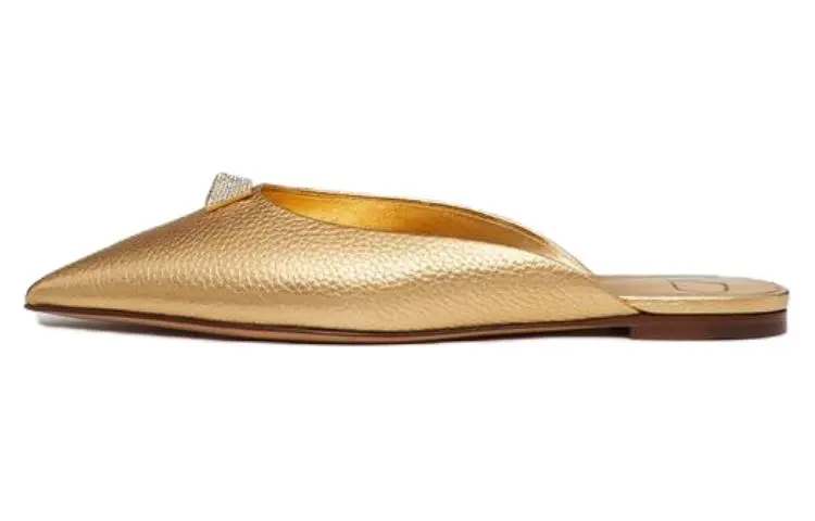 Valentino ROMAN STUD Closed Toe Slippers Women's Gold
