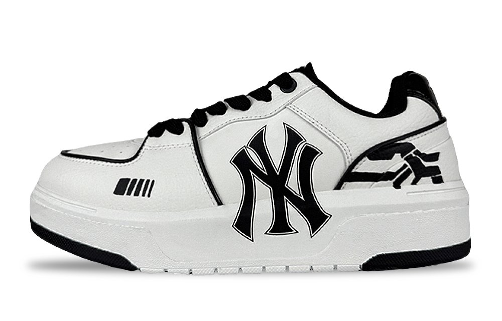 MLB Chunky Liner Minimalist Style Cushioning, Wear Resistant Low Top Skateboard Shoes Men's White Black