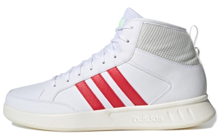 Adidas Court80s Mid High Top Casual Skate Shoes Unisex White Red Gray