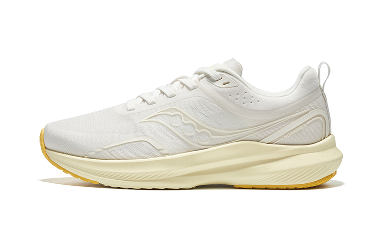 Saucony Humming 3 Anti-Slip Wear-Resistant Low-Top Running Shoes Women's White Yellow