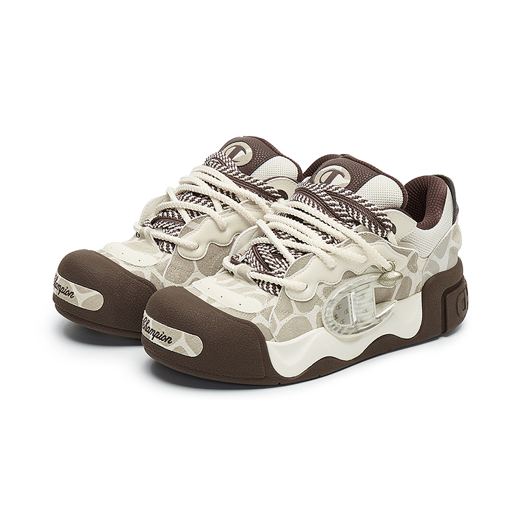 Champion Puff Head Shoes AutoSkate V1 Low-Top Skateboard Shoes Men's Linen/Baroque Brown