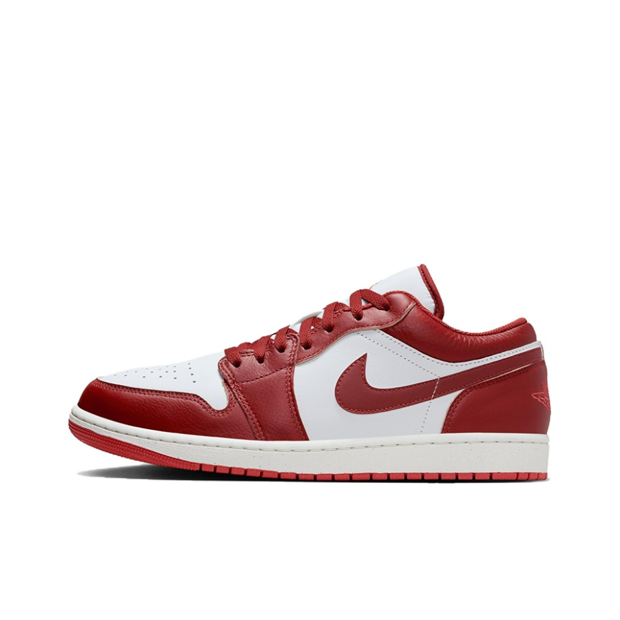 Jordan Air Jordan 1 Low-Top Vintage Basketball Shoes Unisex White Red