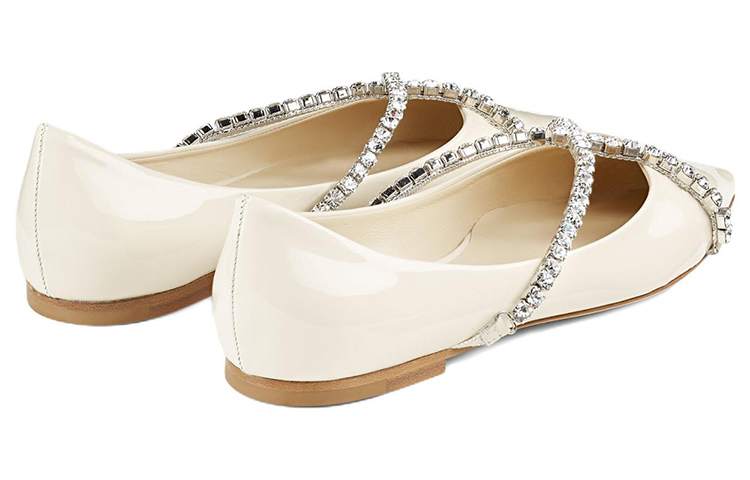 Jimmy Choo Genevi Crystal-chain Ballerina Shoes