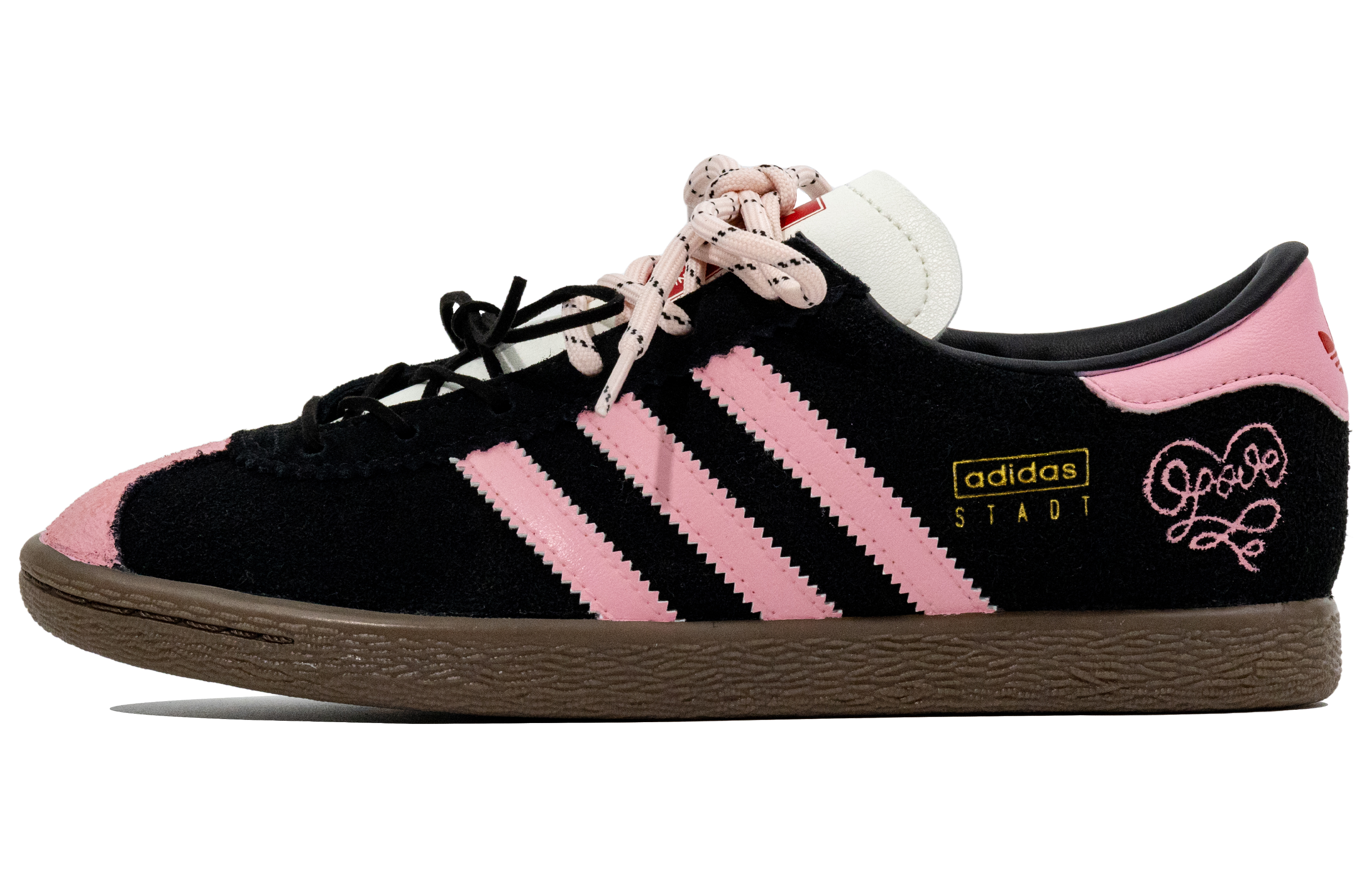 Adidas Originals Stadt Abrasion Resistant Low top Skateboard Shoes Unisex Black Pink