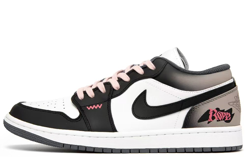 Jordan Air Jordan 1 Low Top Vintage Basketball Shoes Men's Black White Brown