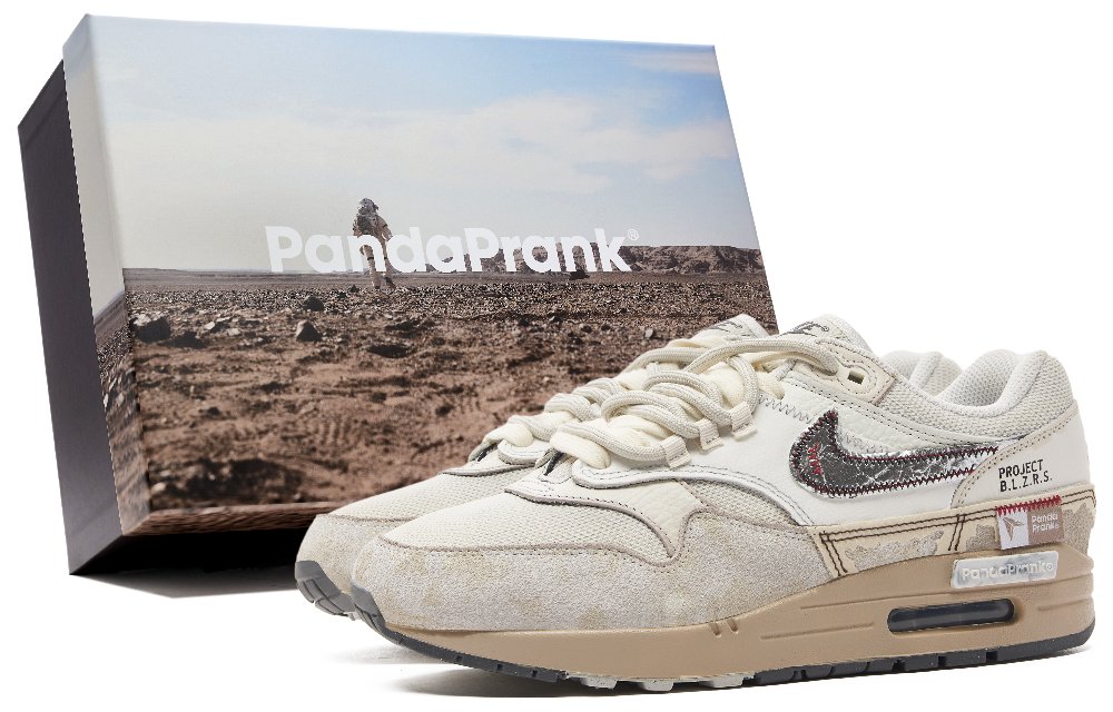 Nike Air Max 1 Wear-Resistant Slip-Resistant Low-Top Running Shoes Men's Ecru