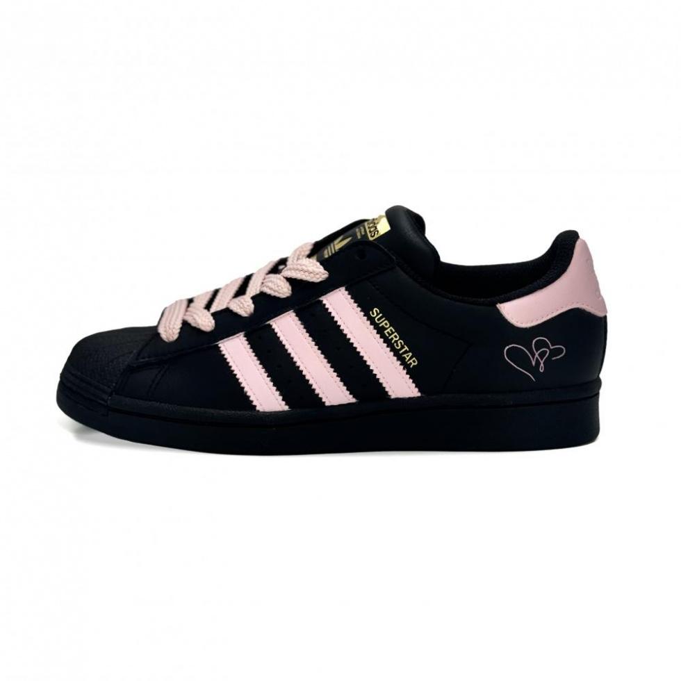 Adidas Originals SUPERSTAR Impact-Resistant Quick-Drying Wear-Resistant Low-Top Skateboard Shoes Unisex Black Pink