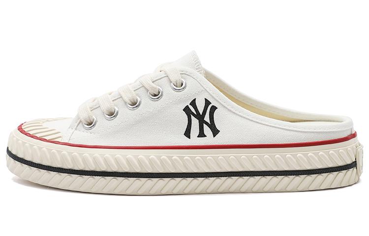 MLB Playball Mule Wear-Resistant Low-Top Canvas Shoes Unisex White