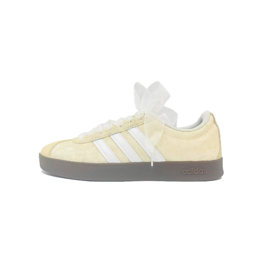 Adidas Neo VL Court 2.0 Lifestyle Cream Whisper Lightweight Low Top Skateboard Shoes Unisex Yellow White