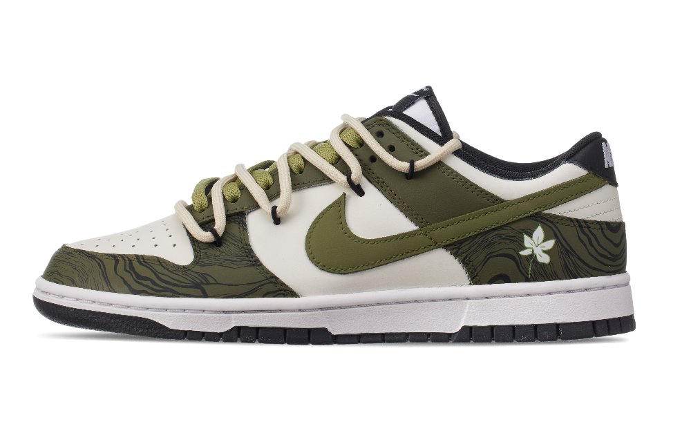 Nike Dunk Slip Resistant Shock Absorbers With Abrasion Resistant Properties Low Top Skateboard Shoes Unisex White Green