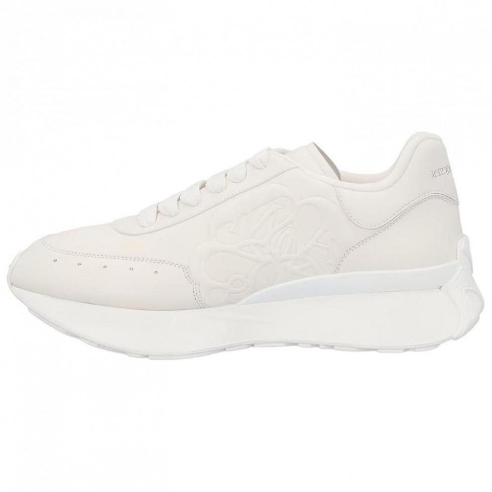 Alexander McQueen Sprint Runner Leather Sneakers 'Beige White'