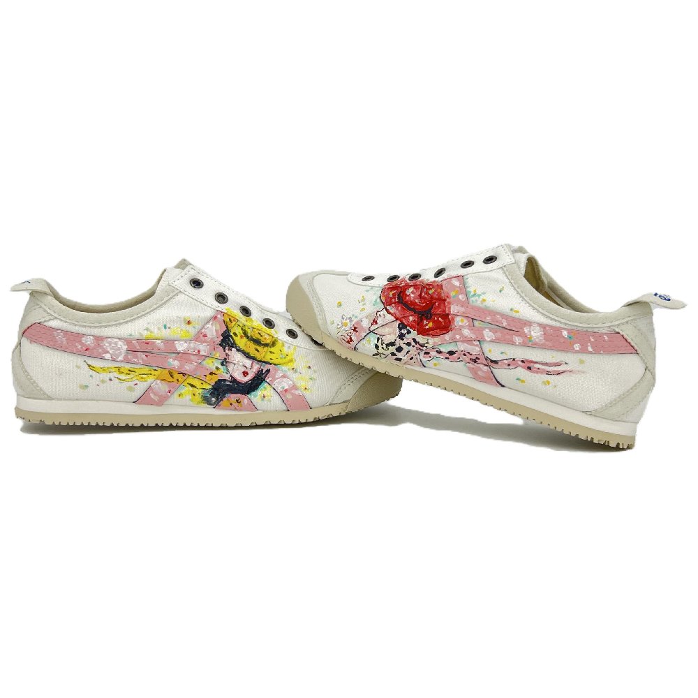 Onitsuka Tiger MEXICO 66 Anti-Slip And Wear-Resistant Breathable Low-Top Casual Shoes Unisex White Pink