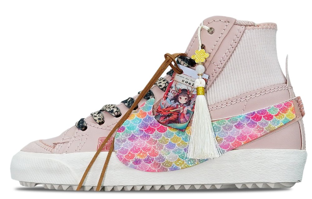Nike Blazer Skateboard Shoes Women's Mid-Top Pink