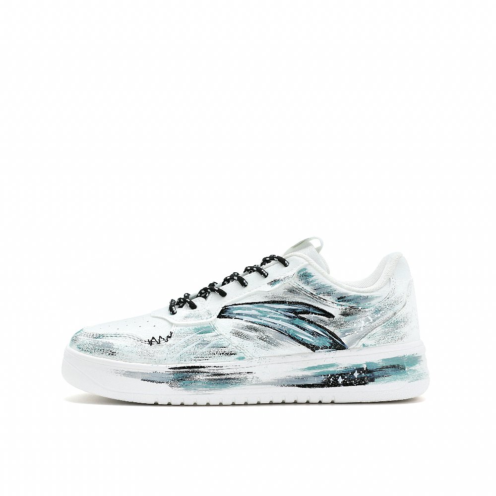 Anta Relaxed Slip Resistant, Abrasion Resistant, And Balanced Low Top Skateboard Shoes Men's Peacock Blue