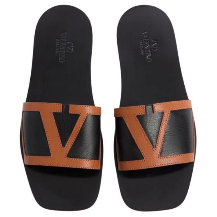 Valentino Slide Slippers Men's Black Brown