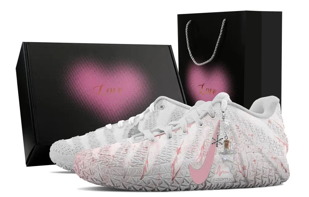 Nike Ja Morant 3 Pink Star Drift, Heart Box Abrasion Resistant Low top Basketball Shoes Unisex White Pink