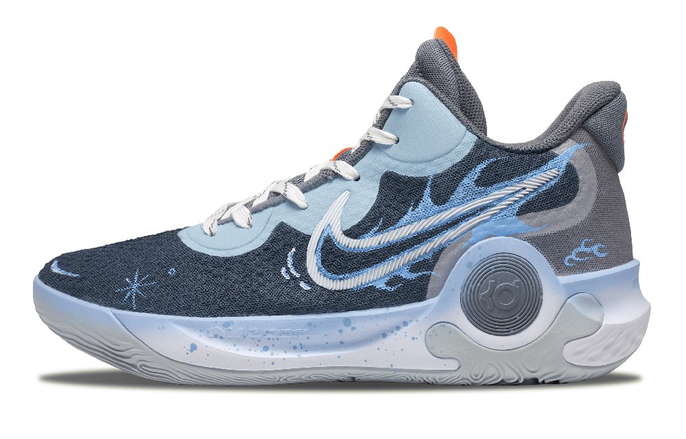 Nike KD Trey 5 IX KD Laser Blade Cushioning Wear-Resistant Mid-Top Basketball Shoes Unisex Gray Blue