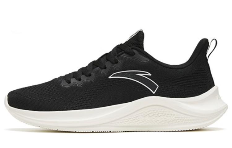 Anta Flyknit Cushioned Slip Resistant Breathable Low Top Casual Running Shoes Men's Black