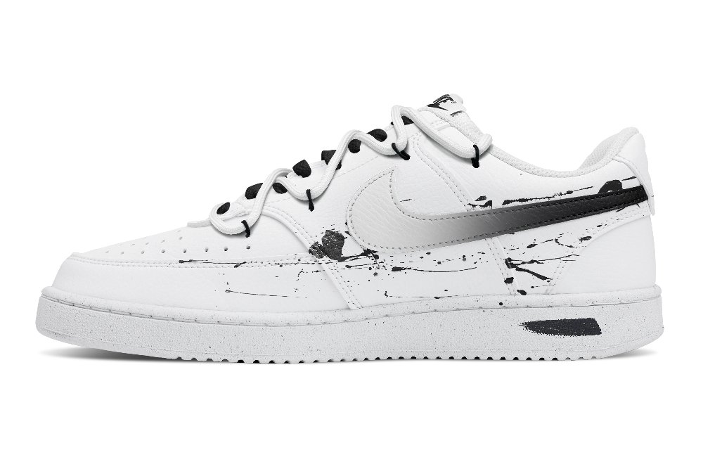 Nike Court Vision 1 Phantom Sound Of The Buddha Anti Slip Wear Resistant Low Top Skateboard Shoes Men's Black White
