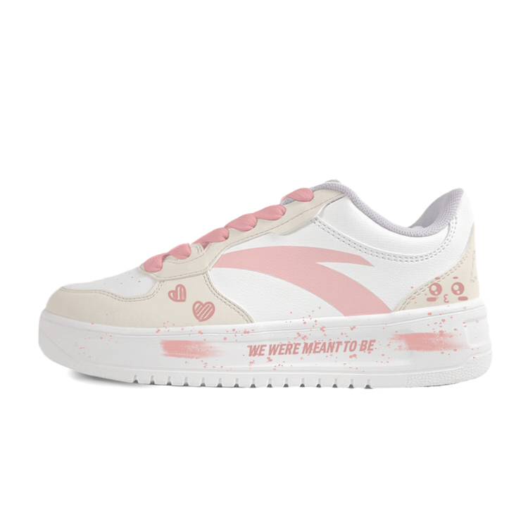 Anta Slip Resistant, Abrasion Resistant, Breathable Low top Skateboard Shoes Women's White