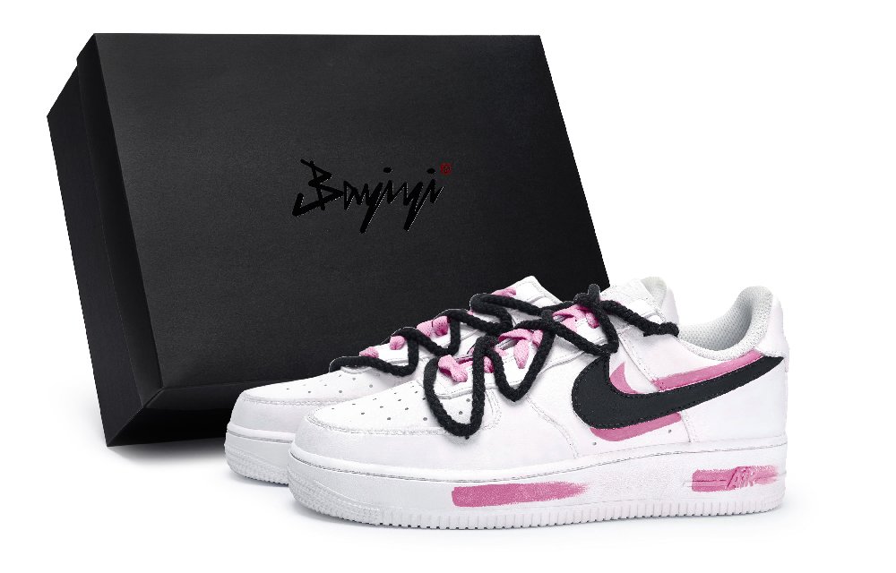 Nike Air Force 1 Rolling Sky Slip-Resistant Low-Top Skateboard Shoes Unisex White Black Rose Red