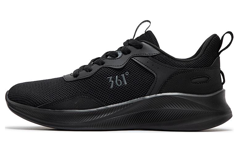 361° Cushioning Abrasion Resistant Breathable Rebound Low Top Sprint Running Shoes Men's Black