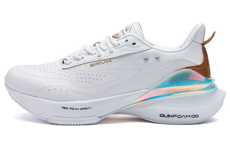 361° Cushioned Wear-Resistant Breathable Lightweight Low-Top Running Shoes Men's Silver White