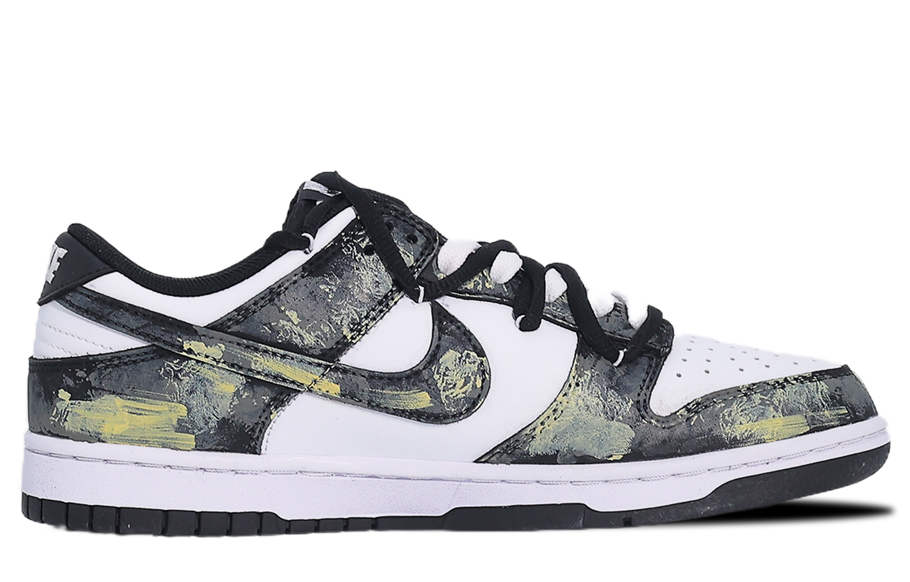 Nike Dunk Abrasion Resistant Low top Skateboard Shoes Unisex Black Gold