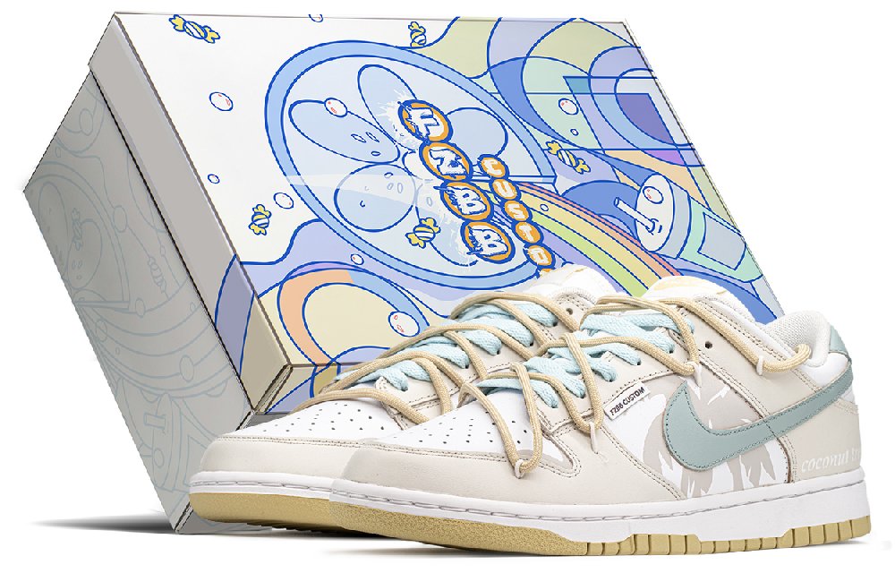Nike Dunk Low Top Skateboard Shoes Men's Yellow Green
